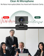 Cámara web para PC, cámara de transmisión 2K, cámara web para computadora