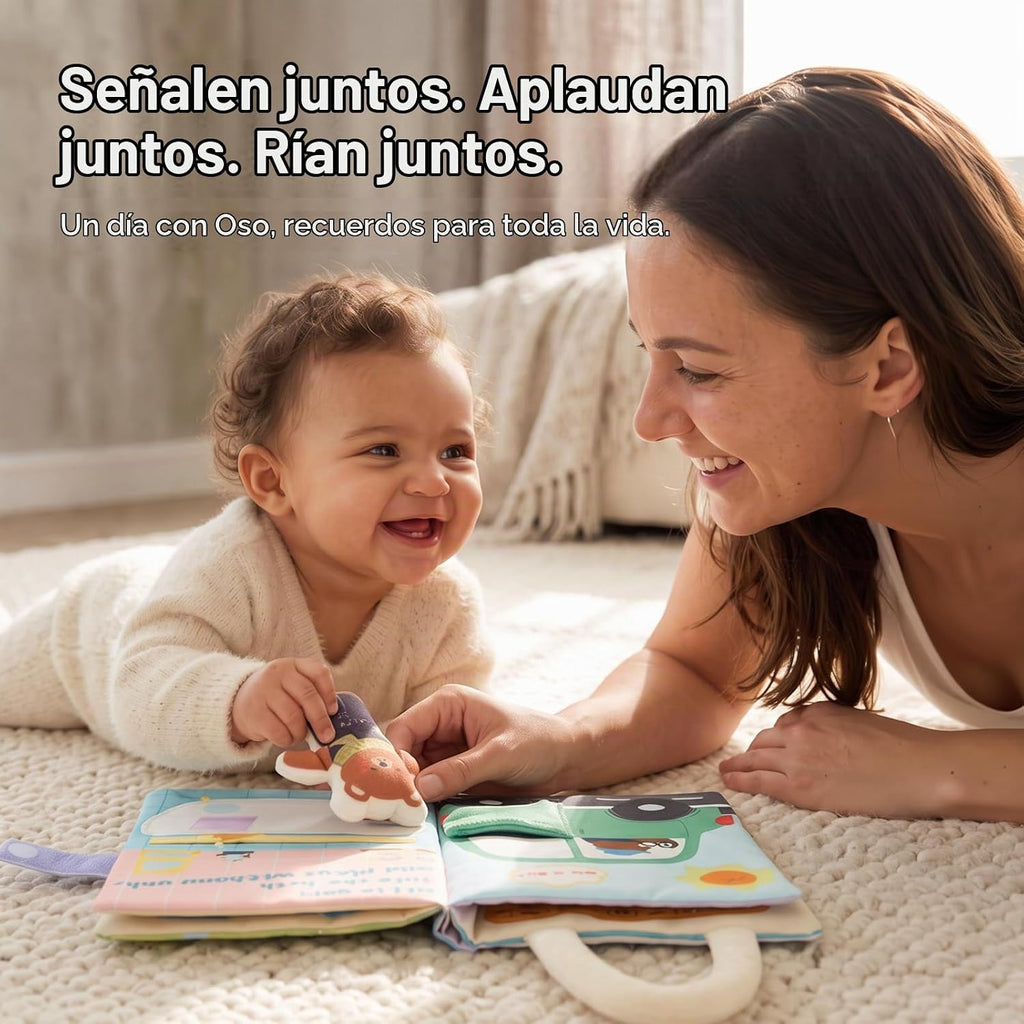 Libro de actividades para bebés de 6 a 12 meses, suave y