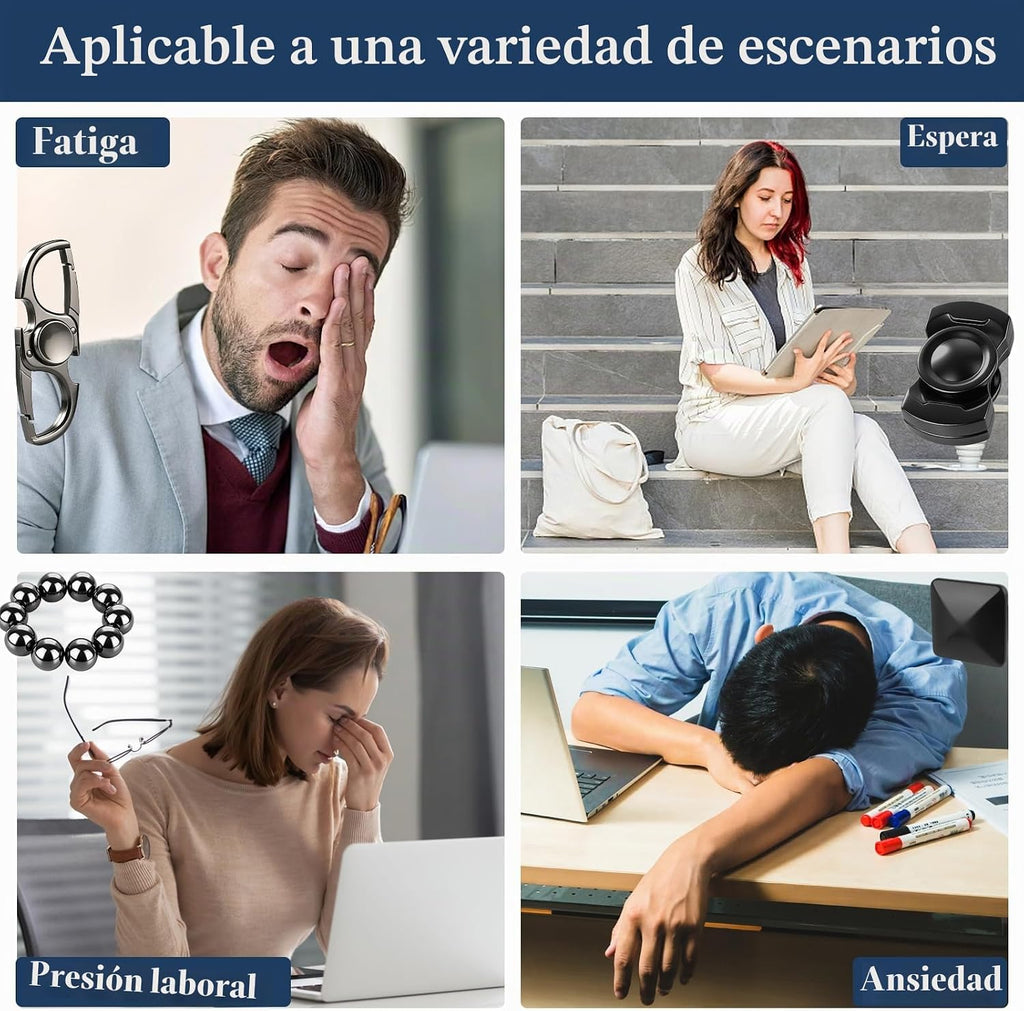 Juego de 10 juguetes antiestrés EDC de metal de alta calidad, silenciosos para adultos, juguetes sensoriales para aliviar el estrés para TDAH TOC, deslizadores de metal resistentes, juguetes