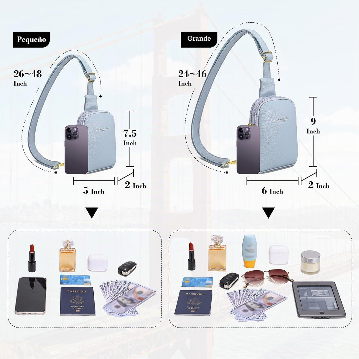 Bolsos cruzados pequeños para mujer, bolso bandolera mini para viaje
