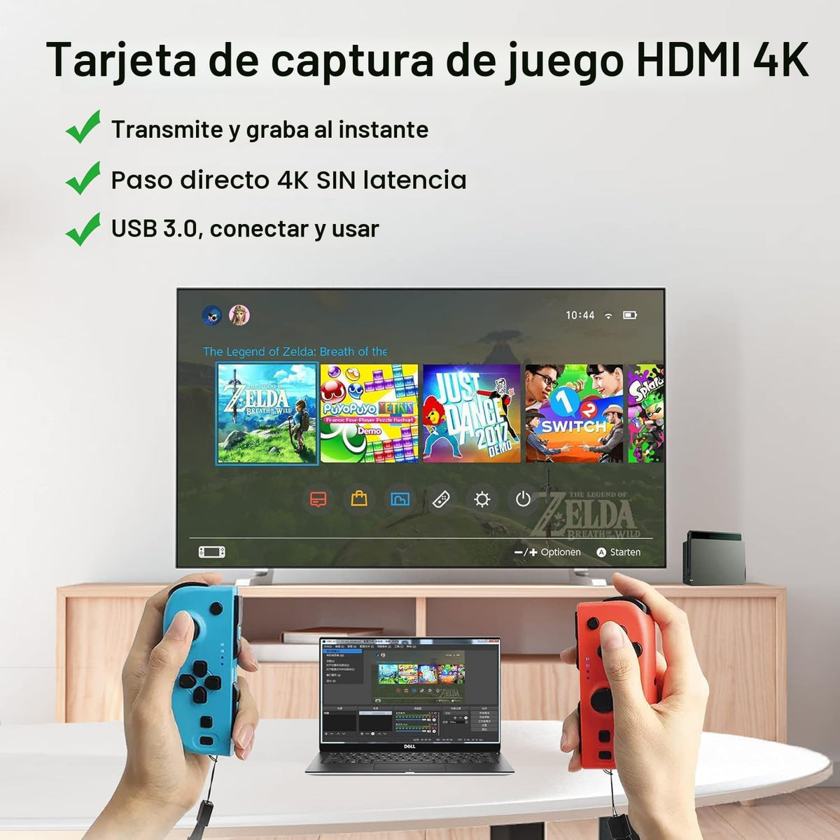 Tarjeta de captura HDMI 4K para transmisión, tarjeta de captura de...