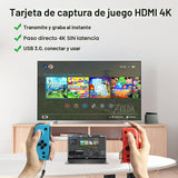 Tarjeta de captura HDMI 4K para transmisión, tarjeta de captura de...