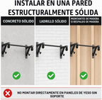 Barra de dominadas montada en la pared con sistema de polea