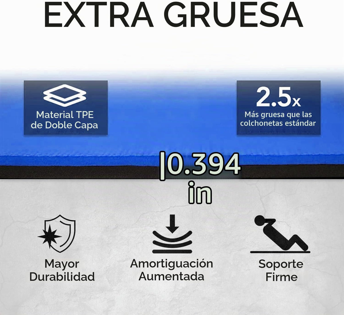Esterilla de entrenamiento grande – Tapete de ejercicio extra grueso de