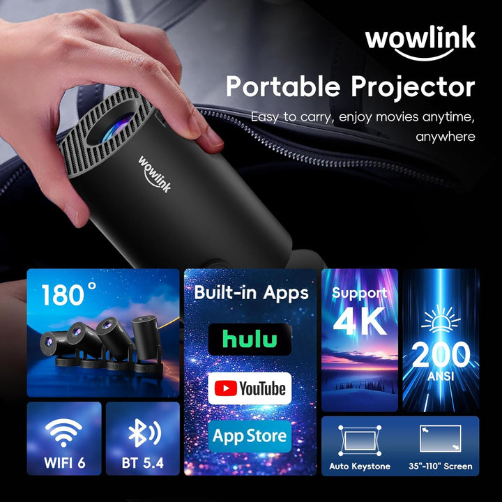 [Aplicaciones integradas y actualizado 2026] Mini proyector con WiF...