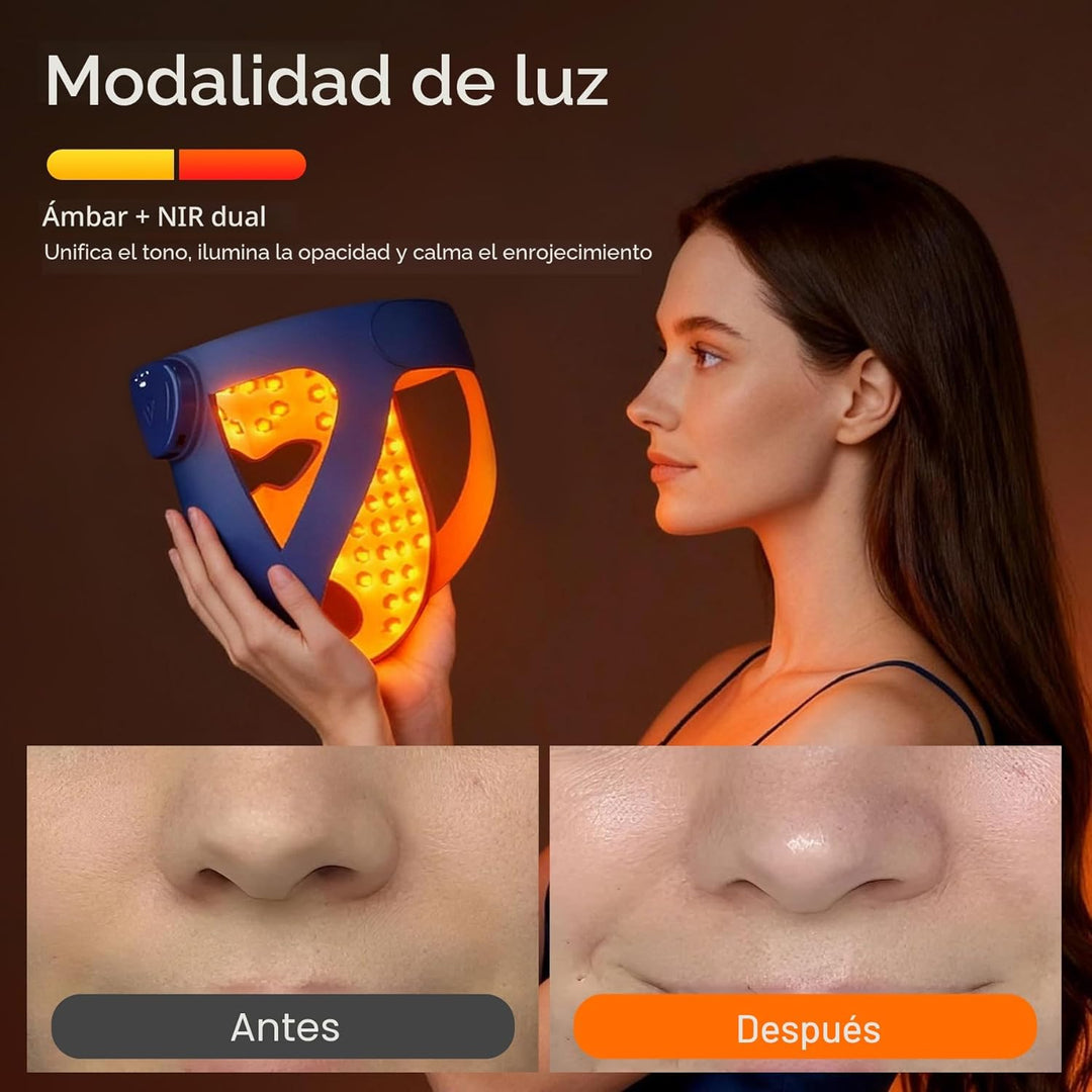 INIA Glow 4D - Máscara de terapia de luz roja inalámbrica para cara...