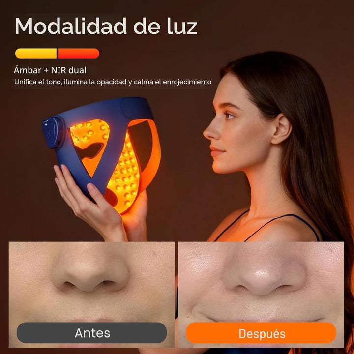 INIA Glow 4D - Máscara de terapia de luz roja inalámbrica para cara...