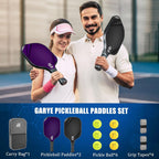 GARYE Juego de 2/4 palas de pickleball aprobadas por USAPA, juego de pickleball de fibra de carbono, raquetas ligeras de pickleball, paquete de 2/4 con 6 bolas, 1 bolsa, par de cintas de agarre