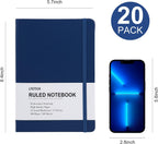 Paquete de 20 Diarios para Escritura, Cuadernos con Rayas Universitarias a Granel, Cuadernos de Tapa Dura (200 Páginas) para Toma de Notas, Diarios con Viñetas para Hogar, Escuela, Oficina