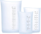 iSi North America - Juego de tazas medidoras flexibles de silicona de 3"