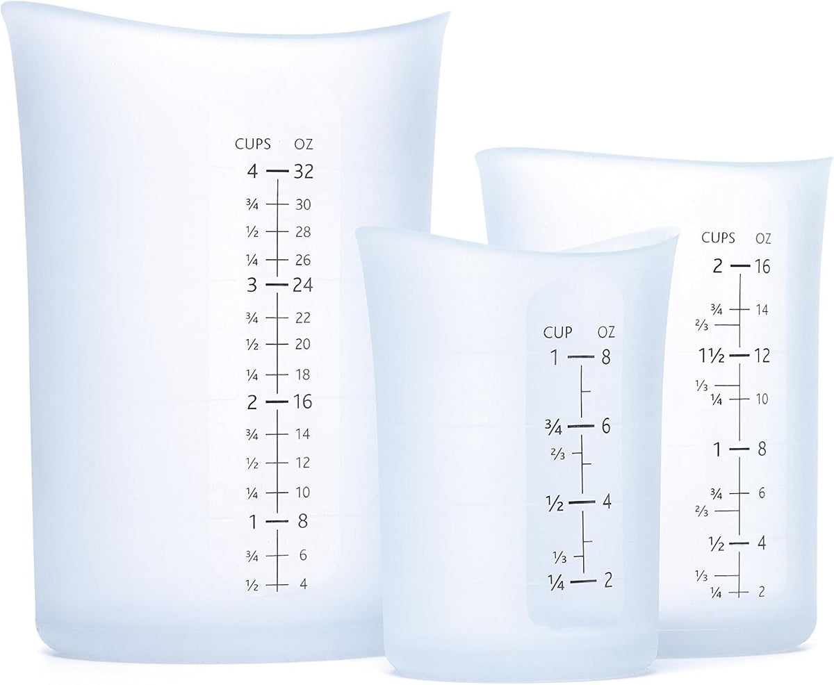 iSi North America - Juego de tazas medidoras flexibles de silicona de 3"