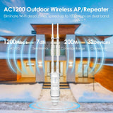 WAVLINK AC1200 Extensor WiFi de largo alcance para exteriores\/punt...