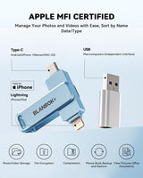 BLANBOK+ Memoria USB para Fotos de iPhone de 256GB con Certificació...
