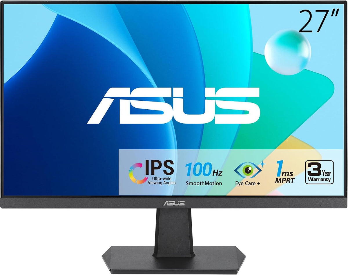 ASUS Monitor de 27 pulgadas, 1080P, IPS, Full HD, sin marco, 100Hz,...