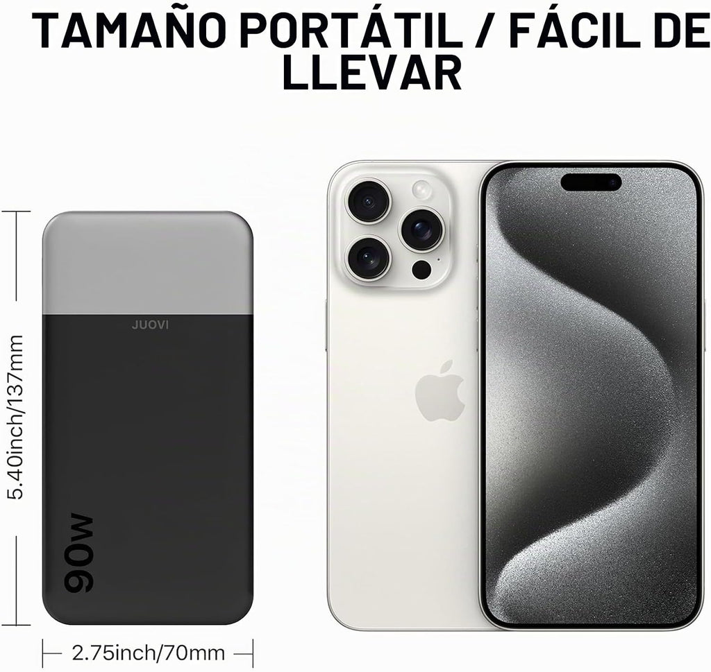 JUOVI Banco de energía portátil 90W 20000mAh cargador portátil
