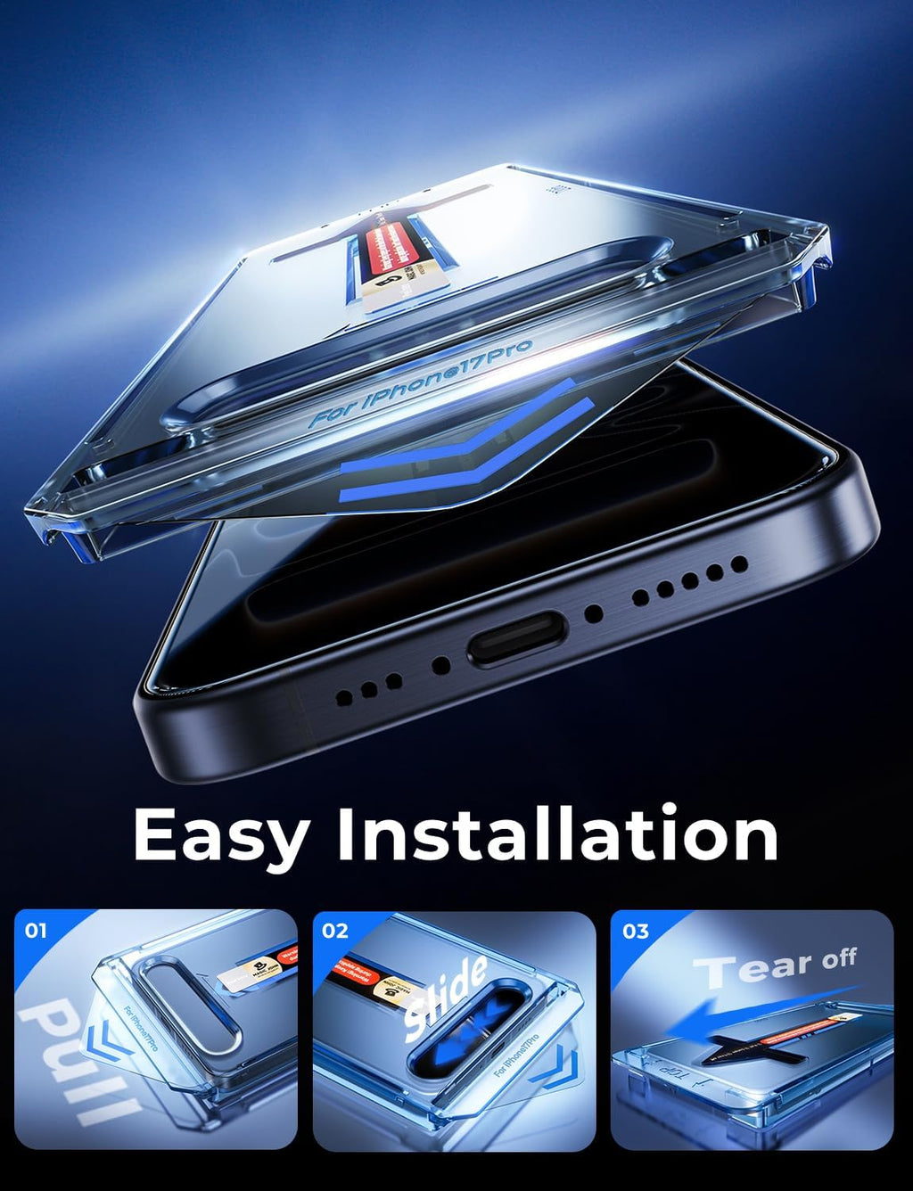 MAGIC JOHN Protector de Privacidad para Pantalla de iPhone 17 Pro, Instalación Fácil Paquete de 2