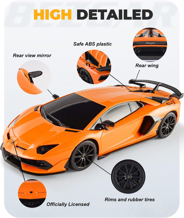BEZGAR Auto a control remoto con licencia RC, auto de juguete Lambo...