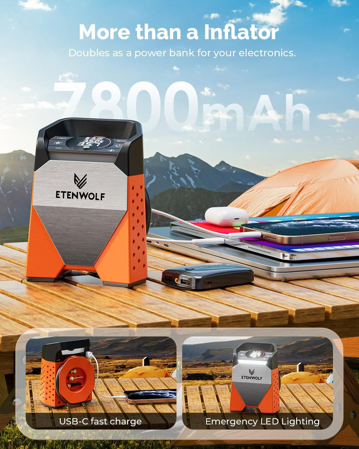 ETENWOLF ZEPHYR S3 Inflador de Neumáticos Compresor de Aire Portáti...