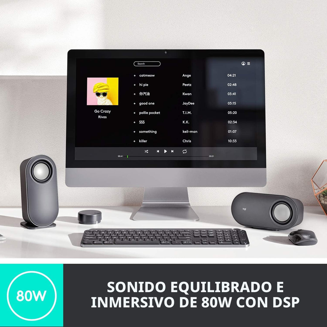 Logitech Altavoces Bluetooth Z407 para computadora con subwoofer y...