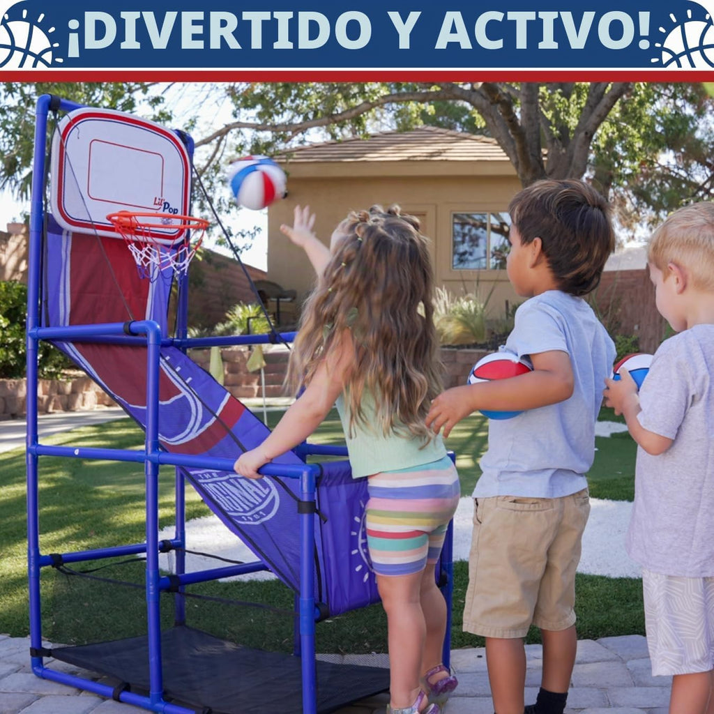 Pop-A-Shot Lil' Pop | Juego de aro de baloncesto para interiores para niños