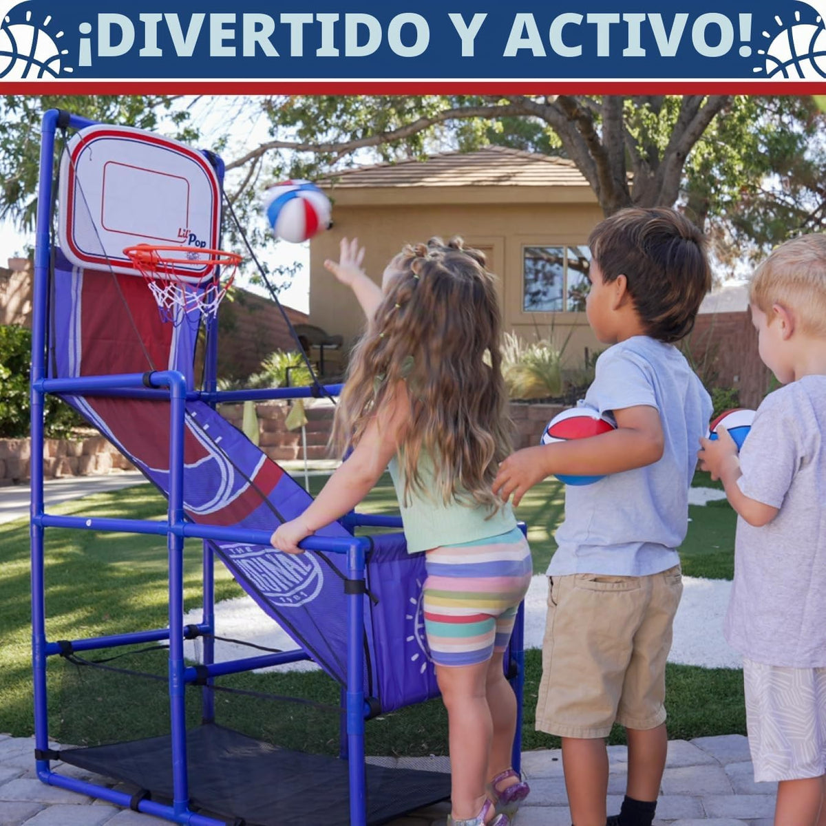 Pop-A-Shot Lil' Pop | Juego de aro de baloncesto para interiores para niños