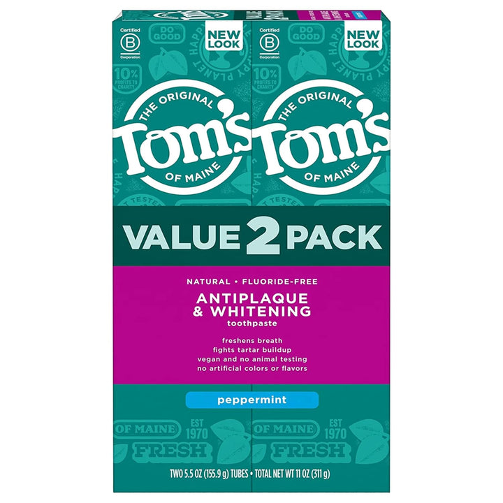 Pasta dental sin fluoruro de blanqueamiento y antiplacas de Tom's o...