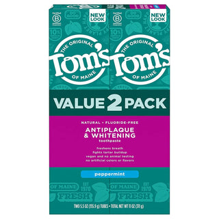 Pasta dental sin fluoruro de blanqueamiento y antiplacas de Tom's o...