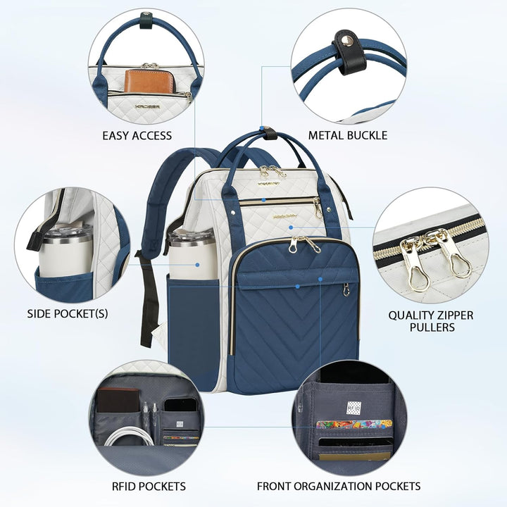 KROSER Mochila para laptop de 17 pulgadas, elegante mochila repelen...