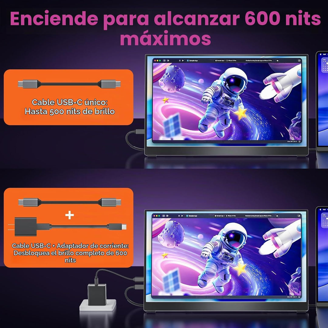 cocopar Monitor portátil de 17.3 pulgadas 4K UHD 60Hz 150% sRGB Mon...