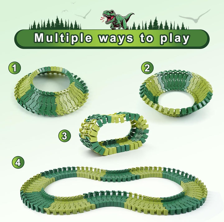 ToyFuntasy Kit de Expansión de Pista Flexible de Dinosaurios de 96...