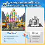 Soyee 102 azulejos magnéticos con 2 coches y 2 grúas