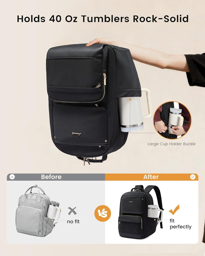 LOVEVOOK Mochila de viaje para mujer, Púrpura oscuro, 15,6 pulg.