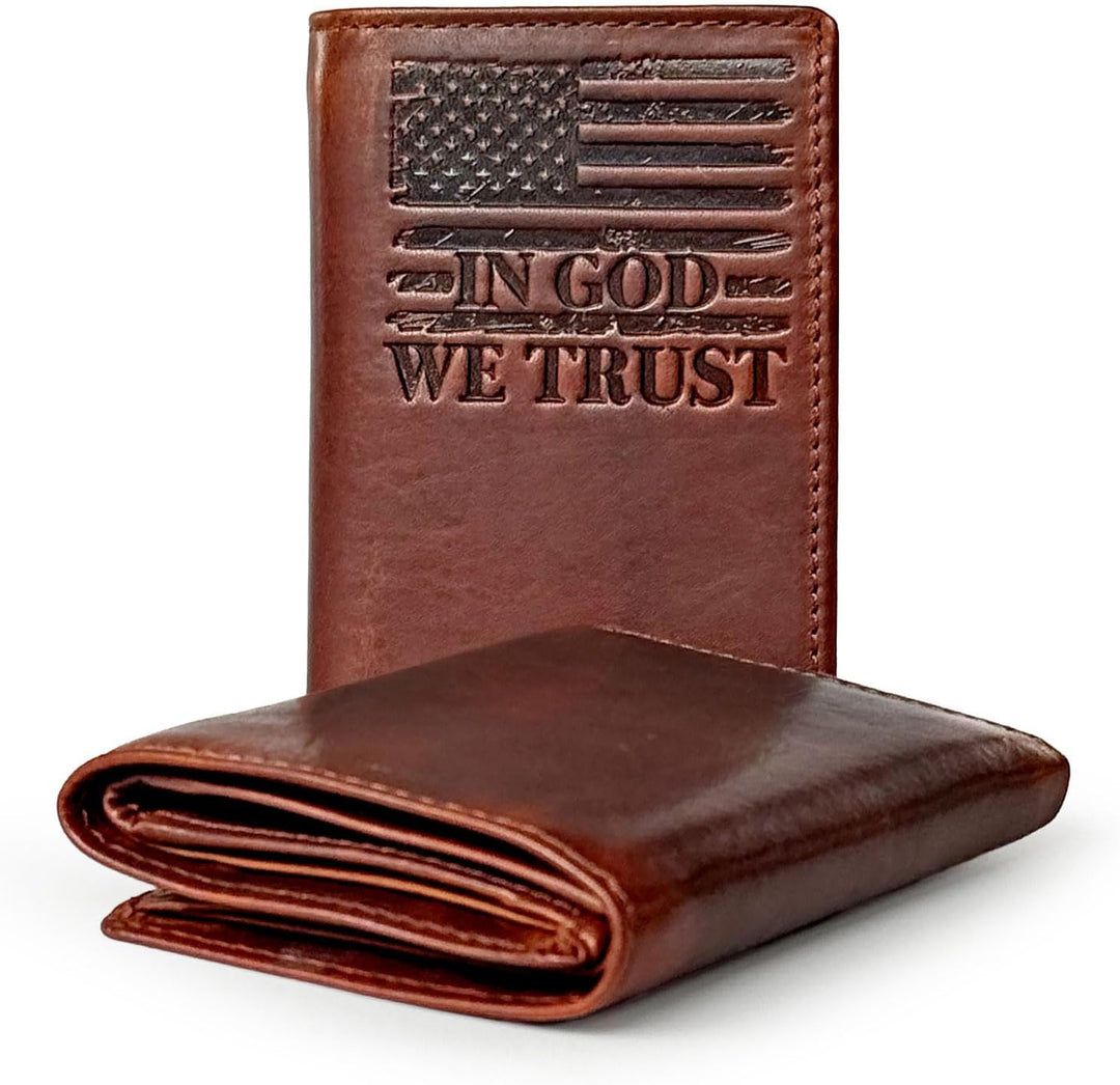 Cartera triple de bandera estadounidense Patriot para hombre, graba...