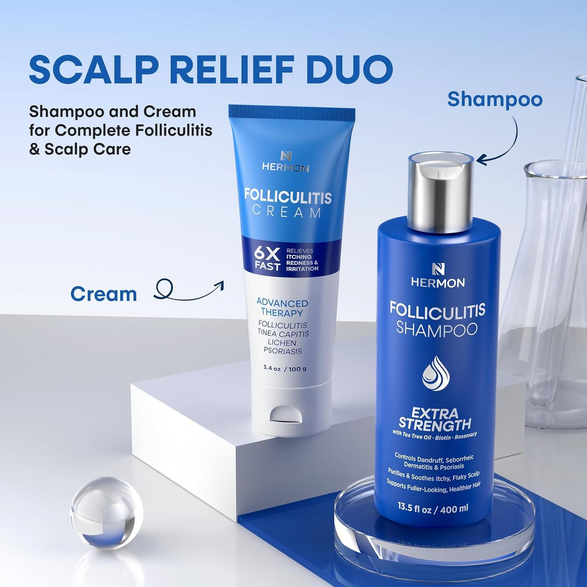 Hermon Tratamiento de la foliculitis (crema y champú para foliculitis)