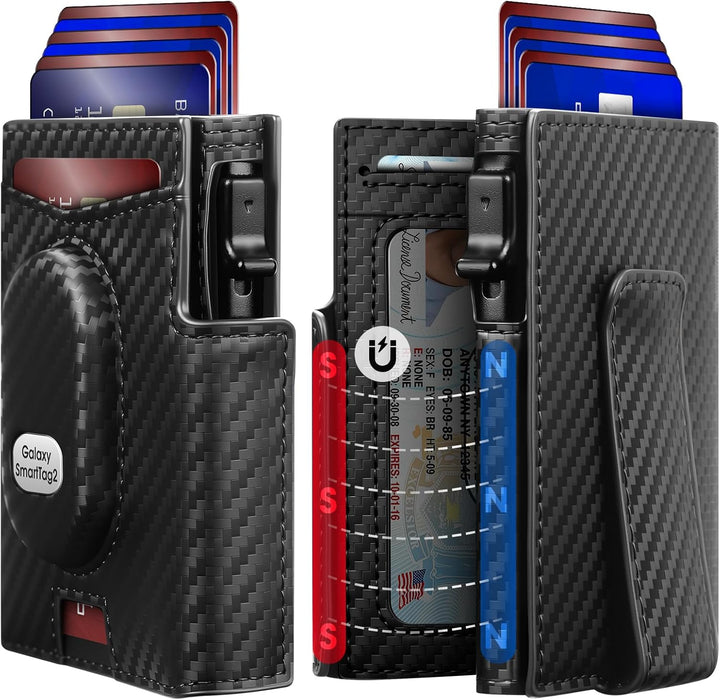 GAOCHALE Cartera para hombre Samsung Smarttag2 con clip para dinero...