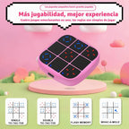 KOQQQ Juego de pernos recargables Tic-Tac-Toe, consola de rompecabezas de mano mejorada 4 en 1, juego de memoria educativo electrónico, juegos de mesa portátiles de viaje en automóvil para niños y