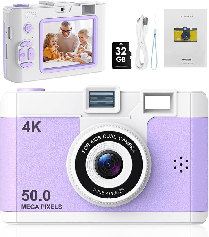 Cámara infantil de 50.0 megapíxeles para niños de 5 a 13 años con W...