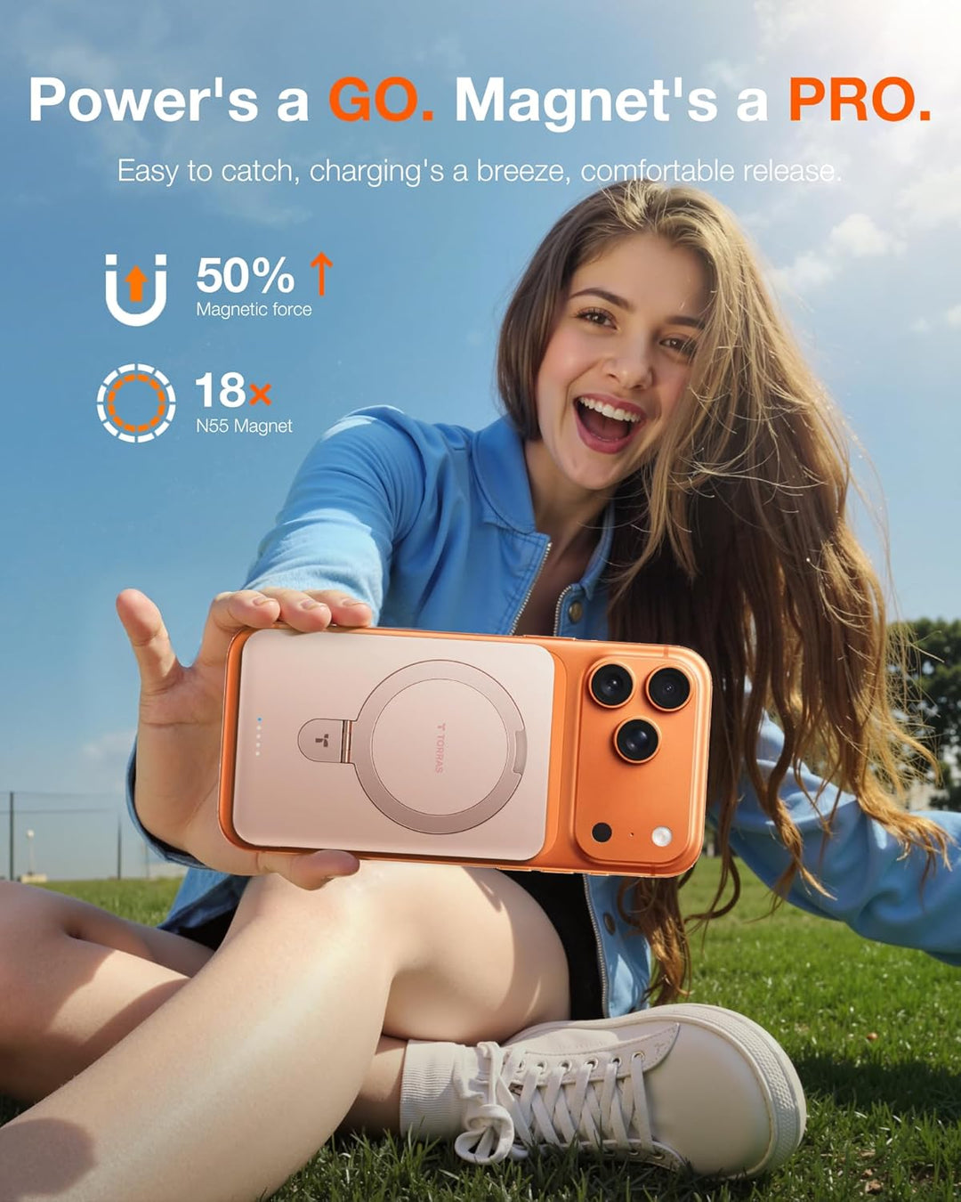 TORRAS EasyGo - Banco de energía cargador portátil magnético de 100...