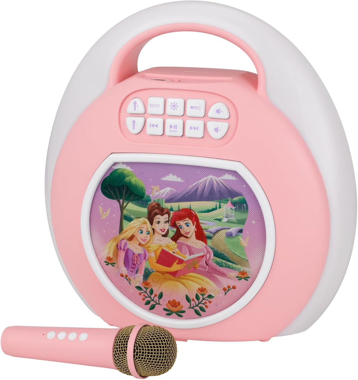 Disney Princess - Máquina de karaoke Bluetooth para niños con micrófono inalámbrico