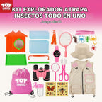 TOY Life Kit de explorador para niños con receptor de insectos para niños, kit de captura de insectos con juguetes de insectos, chaleco y sombrero de safari para niños, brújula, binoculares, lupa, juguetes educativos al aire libre, kit de aventura para ni