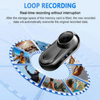 Mini cámara corporal 1080P, 512G pulgar Vlogging Cam grabación manos libres, cámara de acción con clip de rotación de 360° y clip magnético, grabadora de video portátil para viajar/motocicleta