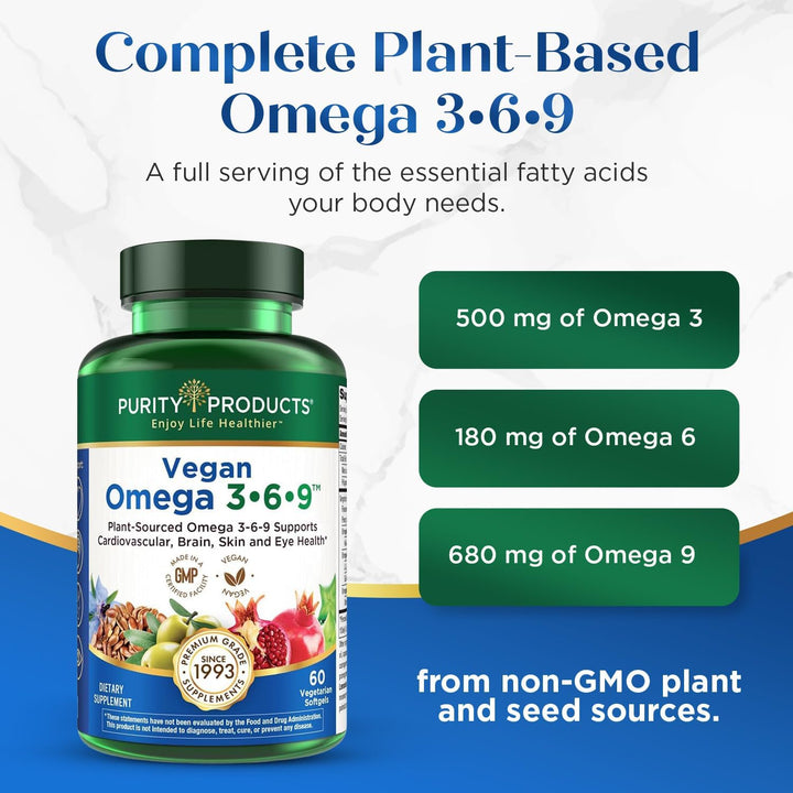 Purity Products Omega 3-6-9 Fórmula Vegana y Vegetariana - Complejo...