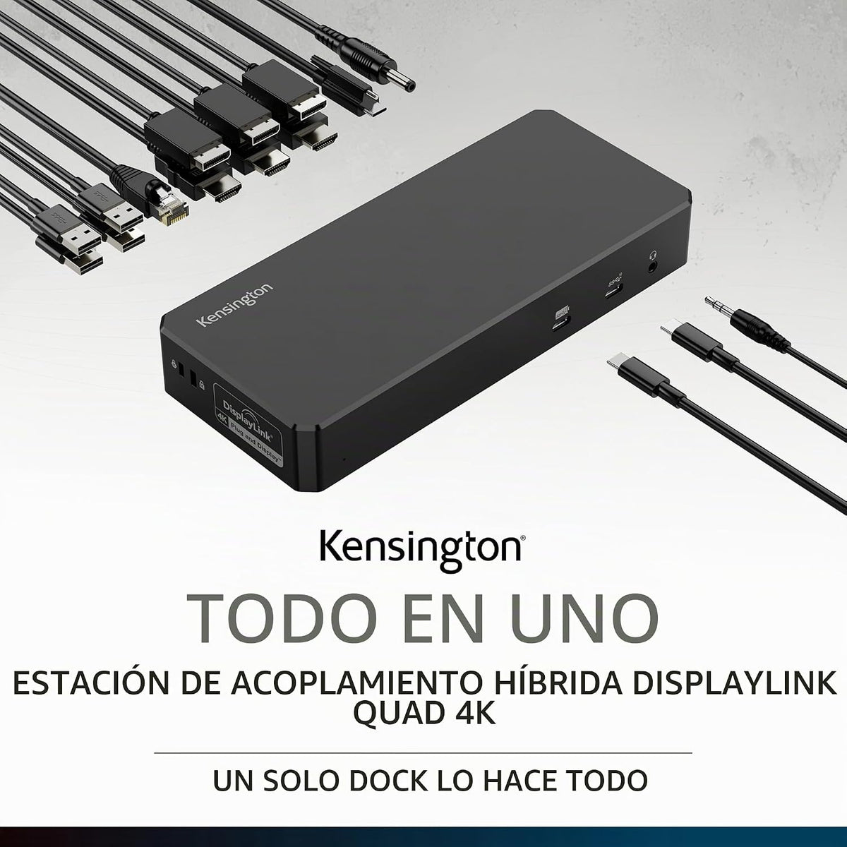 Kensington Estación de acoplamiento SD4790P USB-C Quad 4K, carga de 100 W, 3 x DisplayPort, 3 x HDMI, para Windows/macOS/ChromeOS (K33610NA)