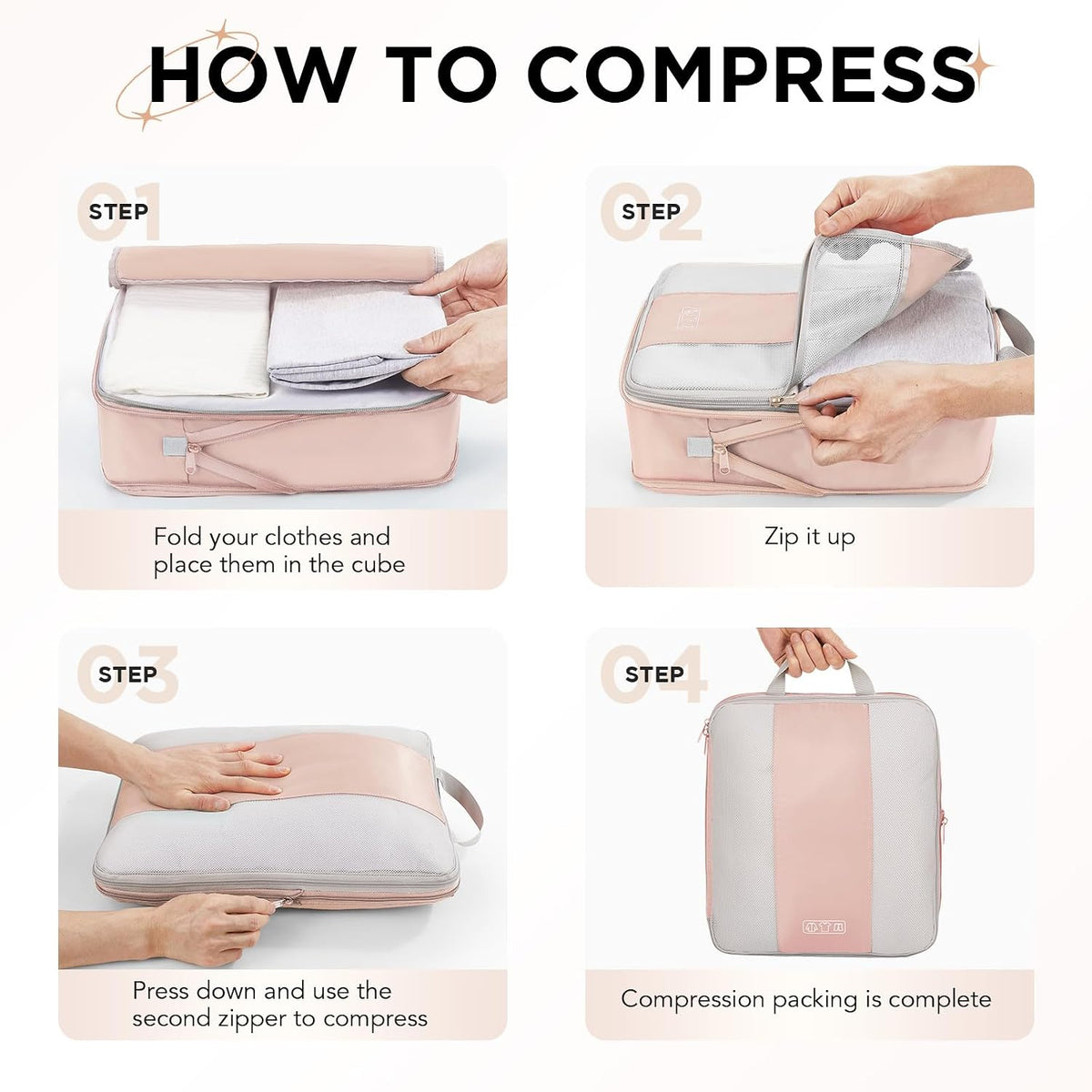 Juego de 10 cubos de compresión para regalos de viaje, mamá y mujer, bolsas de ropa para viajeros, artículos esenciales de viaje en avión, crucero, automóvil, bolsas compresibles expandibles