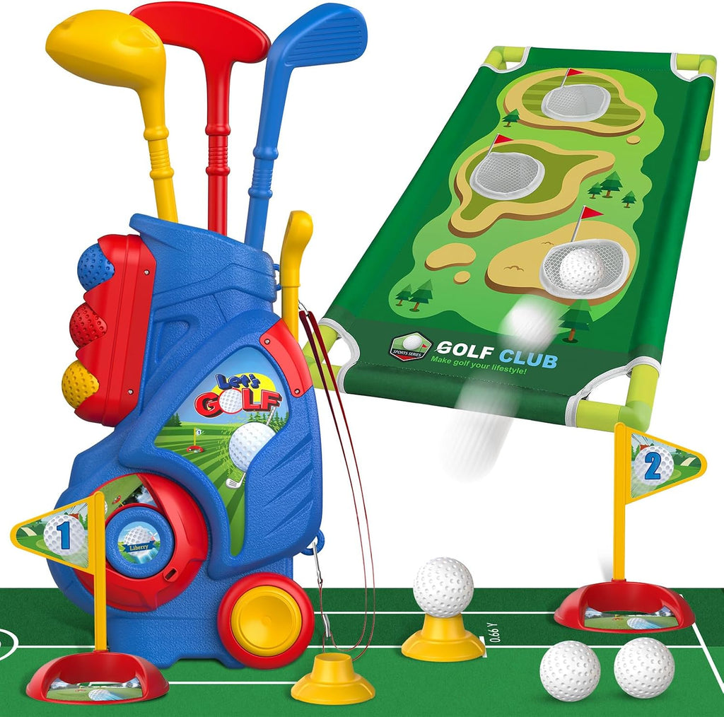 Liberry Juego de Palos de Golf para Niños Pequeños, Juguete para Niños y Niñas de 1 2 3 4 Años, Azul