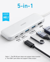 Anker Hub USB C, divisor USBC a HDMI 5 en 1 con pantalla 4K, 1 puer...