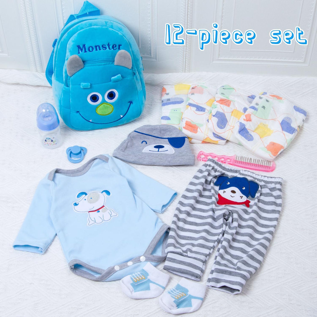 PEDOLLTREE Juego de 12 piezas de ropa de muñeca Reborn para bebé, c...