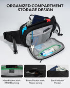 WATERFLY Riñonera Riñonera: 3L RFID grande antirrobo para viajes