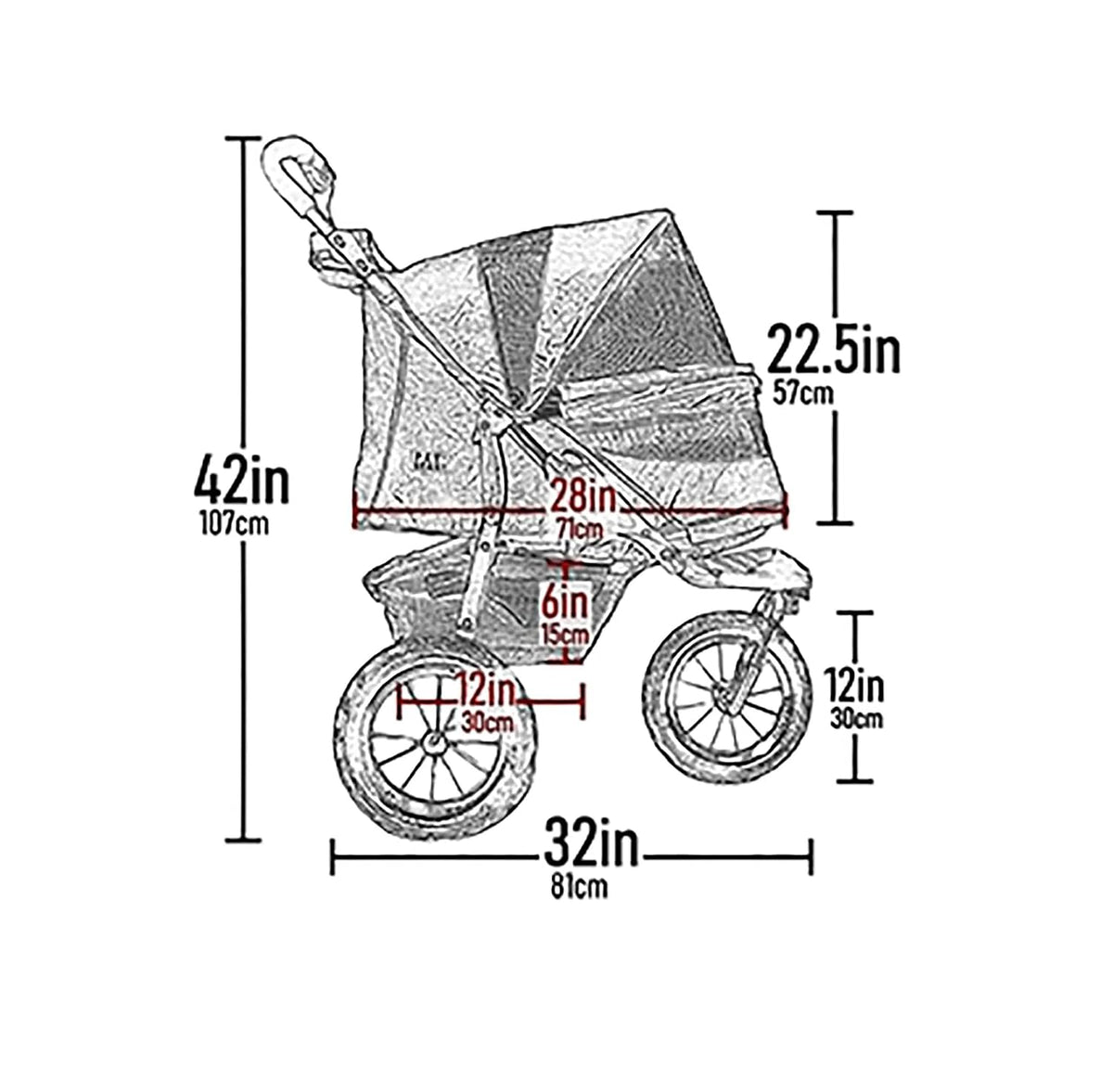 Pet Gear NV - Cochecito para mascotas sin cremallera para gatos y perros, entrada sin cremallera, fácil de plegar con una sola mano, neumáticos rellenos de gel, almohadilla de felpa + funda para clima