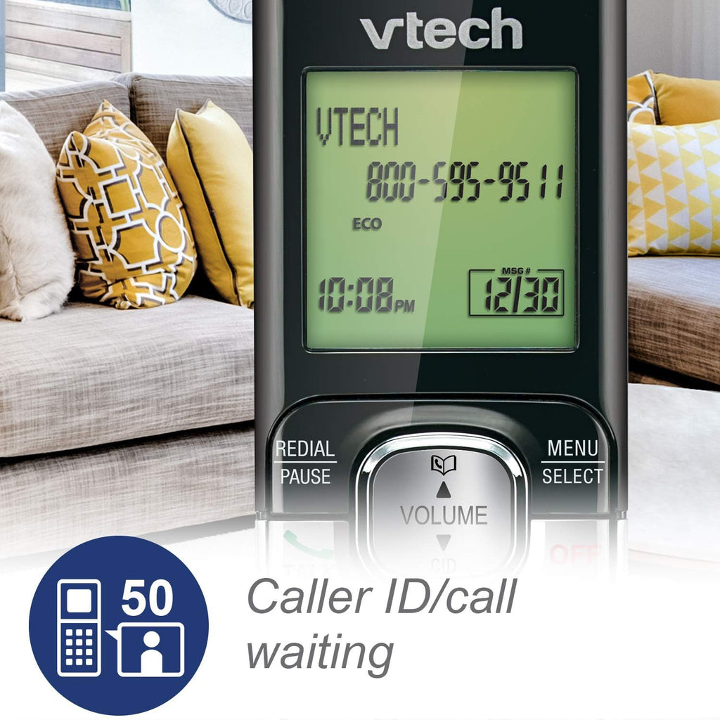 VTech CS6529-4B Sistema de telefonía inalámbrica de 4 receptores con contestador, con identificador de llamadas/llamada en espera